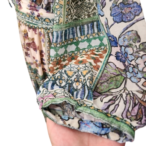 ZARA Patchwork Boho Midi Dress - Size 6 - Picture 5 of 15